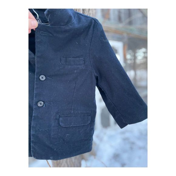 Baby Gap Navy Blue Linen Blend Blazer Sport Coat Sz 18/24M - Picture 10 of 13
